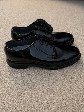 Corfam Military Dress Shoes High Gloss Black Uniform Oxfords